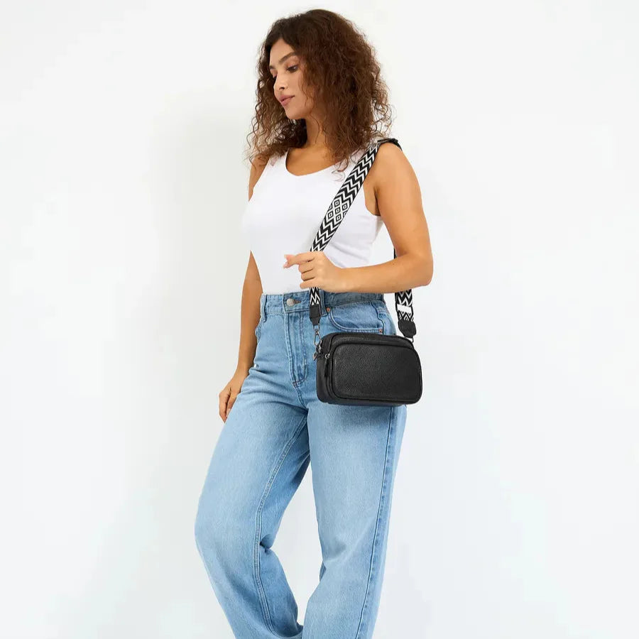 Crossbody Bag with Patterned Strap – Emma