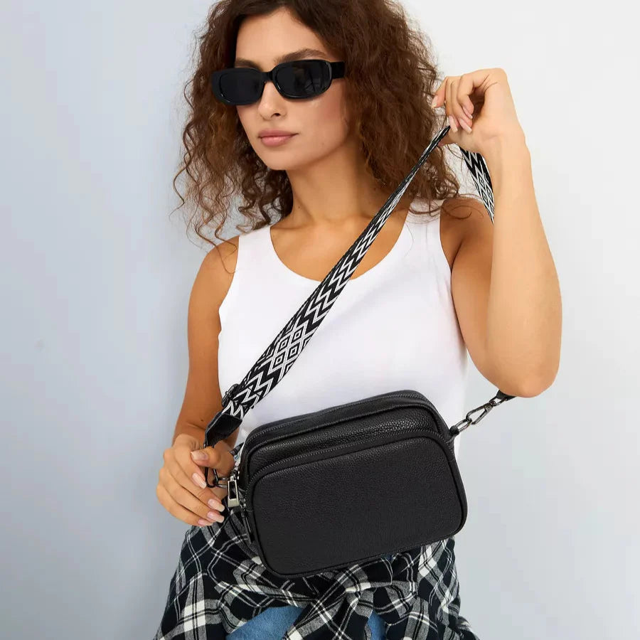 Crossbody Bag with Patterned Strap – Emma