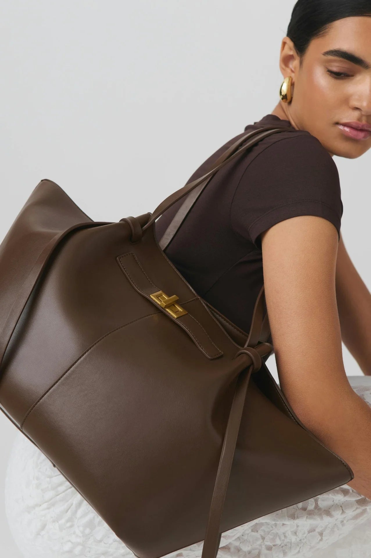 Tote Bag for Work & Uni – Large Vegan Leather Shoulder Bag – Vi